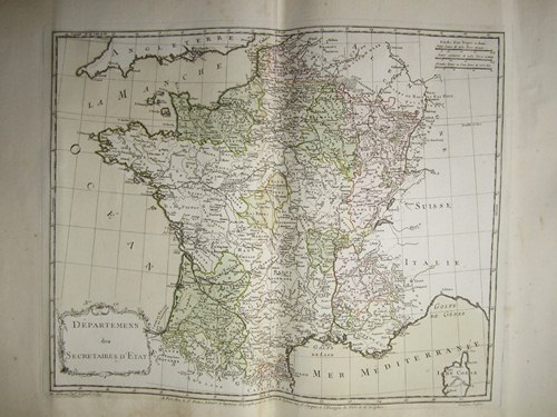 Départemens des Secrétaires d'Etat [ Belle carte en coloris d'époque, …
