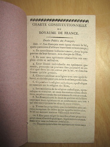Charte Constitutionnelle du Royaume de France [ 1814 ]