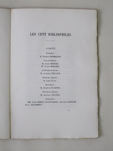 Les Cent Bibliophiles. Annuaire 1914