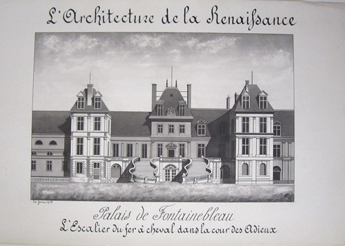 Architecture de la Renaissance. Palais de Fontainebleau. L'Escalier du fer …
