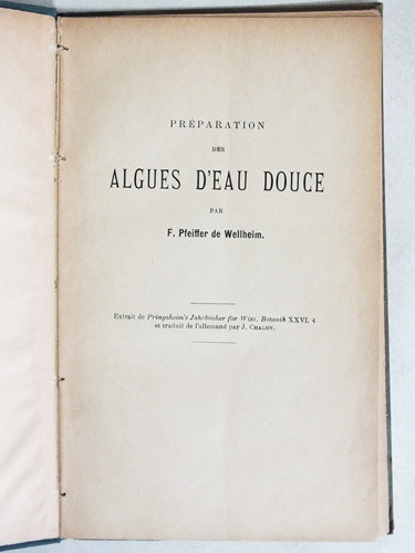 Préparation des Algues d'Eau Douce.