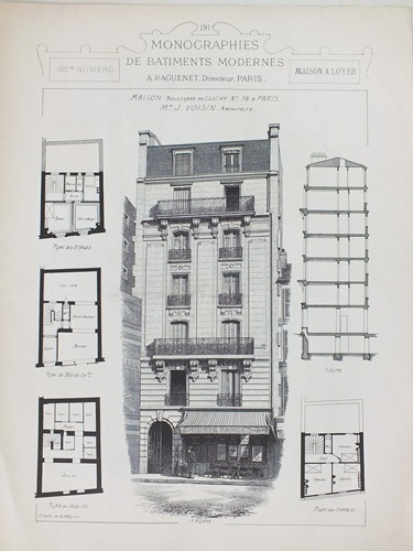 Monographies de Bâtiments Modernes. Maison Boulevard de Clichy n° 98 …