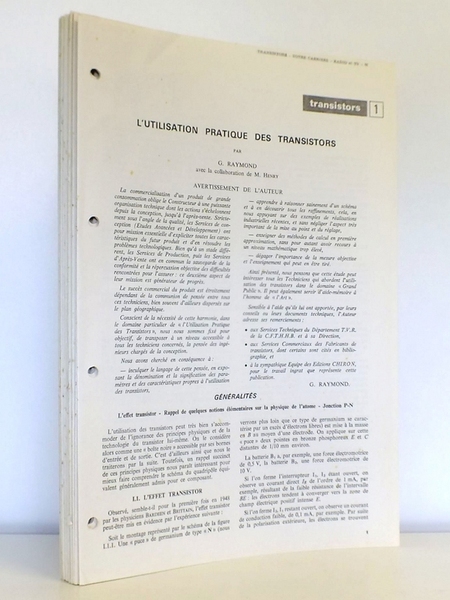 L'Utilisation pratique des transistors - " Votre Carrière Radio et …