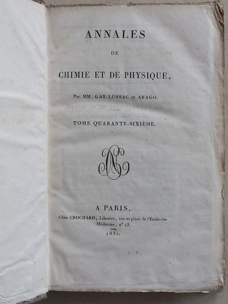 Annales de Chimie et de Physique. 1831 - Volume 1 …