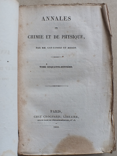 Annales de Chimie et de Physique. 1835 - Volume 1 …