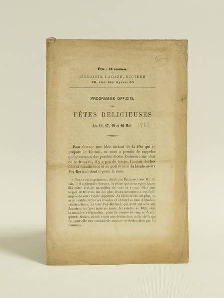 Programme Officiel des Fêtes Religieuses des 14, 17, 19 et …