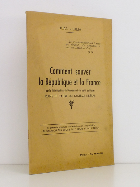 Comment sauver la République et la France par la désintégration …