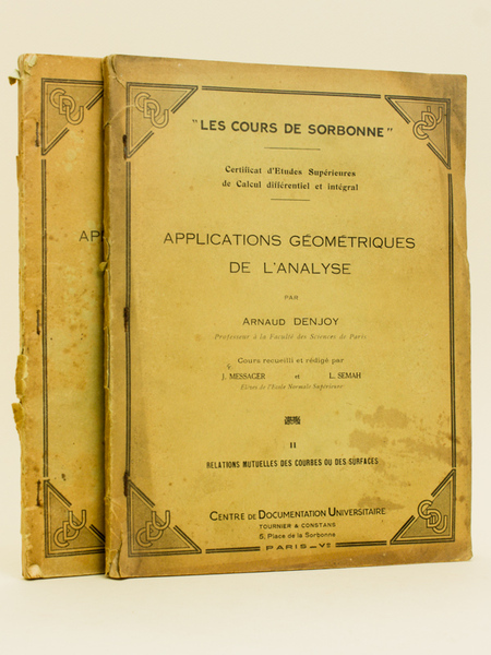 Applications géométriques de l'analyse (2 Tomes - Complet) Tome 1 …