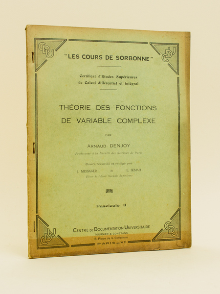 Théorie des Fonctions de variable complexe. Fascicule II
