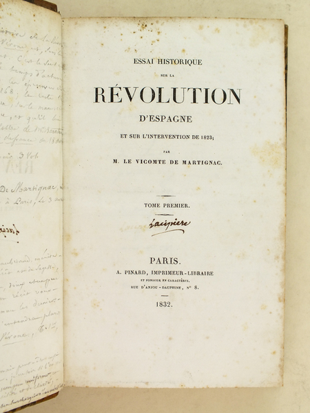 Essai historique sur la Révolution d'Espagne et sur l'Intervention de …