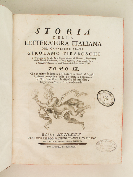 Storia della Letteratura Italiana del cavaliere Abate Girolamo Tiraboschi. Tomo …