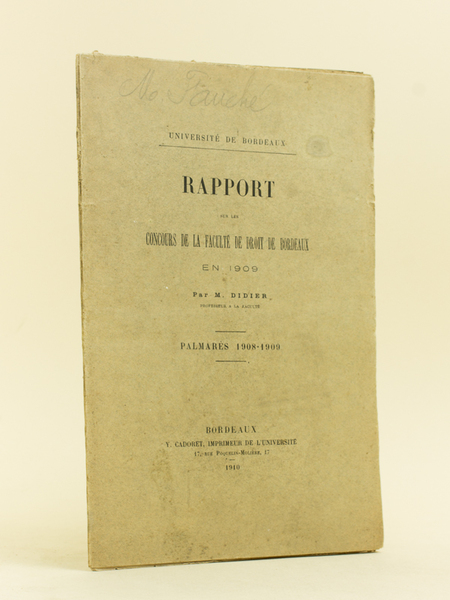 Rapport sur les Concours de la faculté de Droit de …