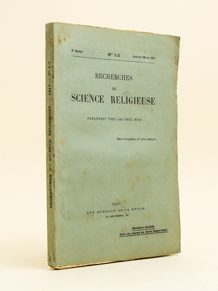 Recherches de Science Religieuse. 8e Année. N° 1 - 2 …