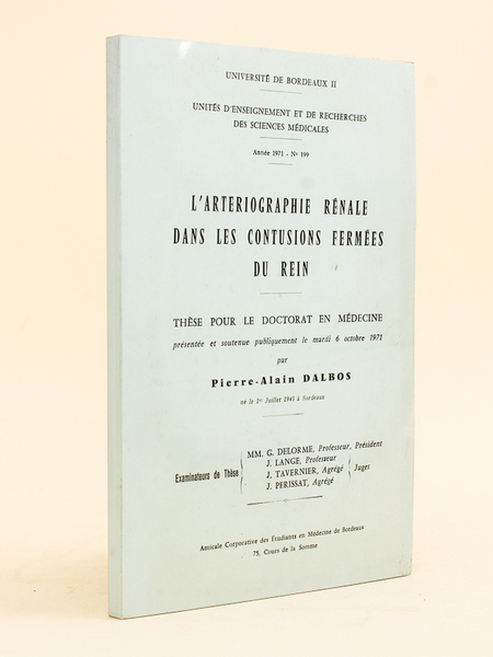 L'artériographie rénale dans les contusions fermées du rein. Thèse pour …