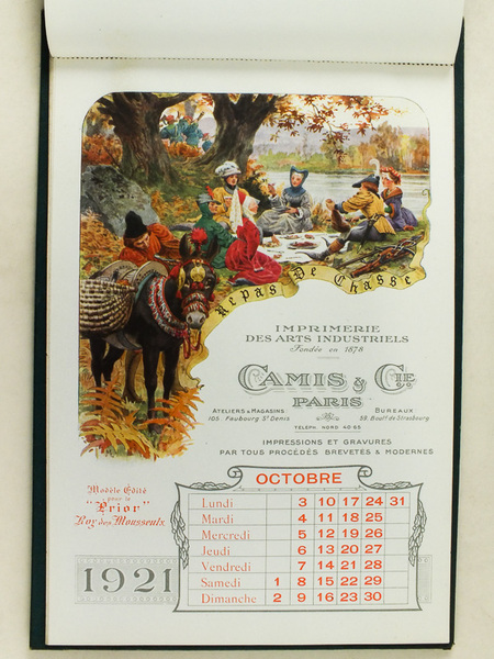 Calendrier 1921 Imprimerie des Arts Industriels Camis & Cie Paris …