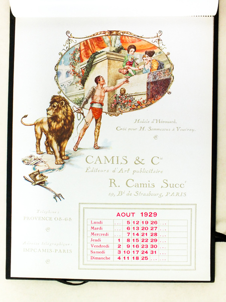 Calendrier 1929 Avec leurs Meilleurs Voeux de Camis & Cie …