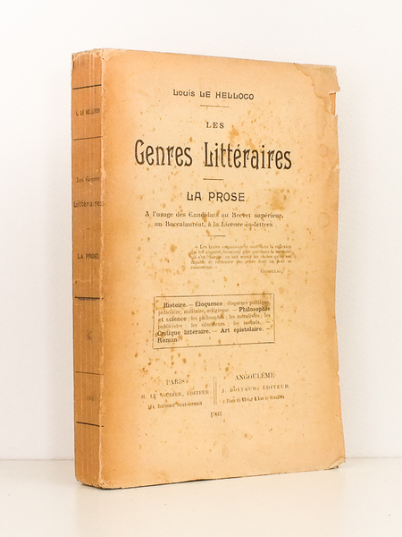 Les Genres littéraires : La Prose , à l'usage des …