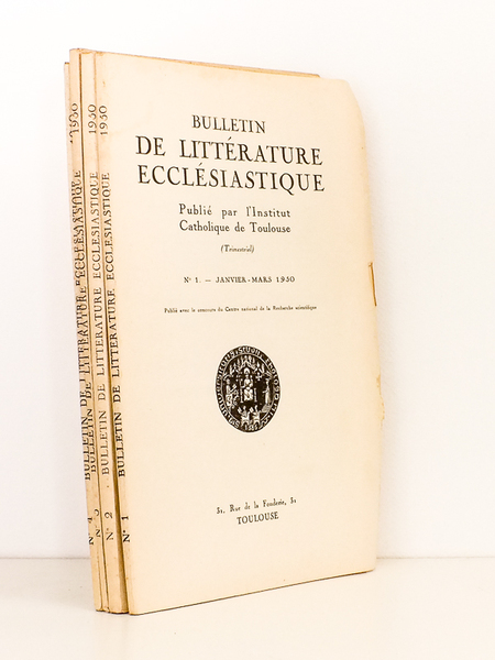 Bulletin de Littérature Ecclésiastique , Tome LII, Année 1951 ( …