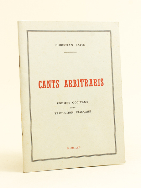 Cants Arbitraris. Poèmes occitans avec traduction française.