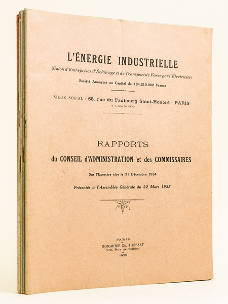 L'Energie Industrielle (Union d'Entreprises d'Eclairage et de Transport de Force …