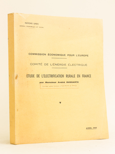 Commission Economique pour l'Europe. Comité de l'Energie Electrique. Etude de …