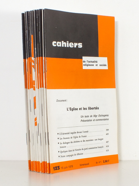 Cahiers de l'Actualité Religieuse et Sociale ( 1e semestre 1976 …