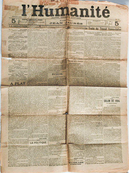 L'Humanité. Journal socialiste quotidien. Première Année. N° 3 : mercredi …