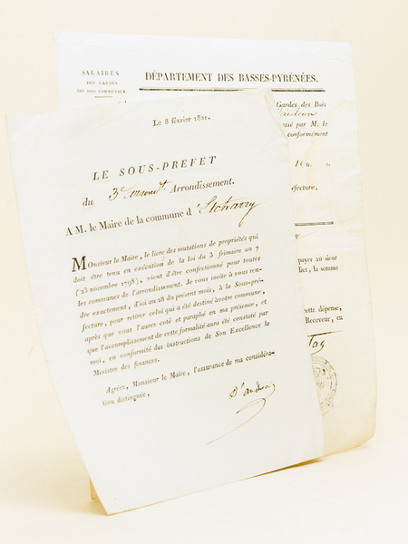 [ Deux documents relatifs à la commune d'Etcharry ] Lettre …