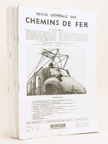 Revue Générale des Chemins de Fer. (Année 1949 - Soixante-Huitième …