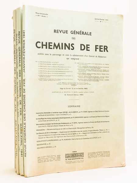 Revue Générale des Chemins de Fer. (Année 1941 - Soixantième …