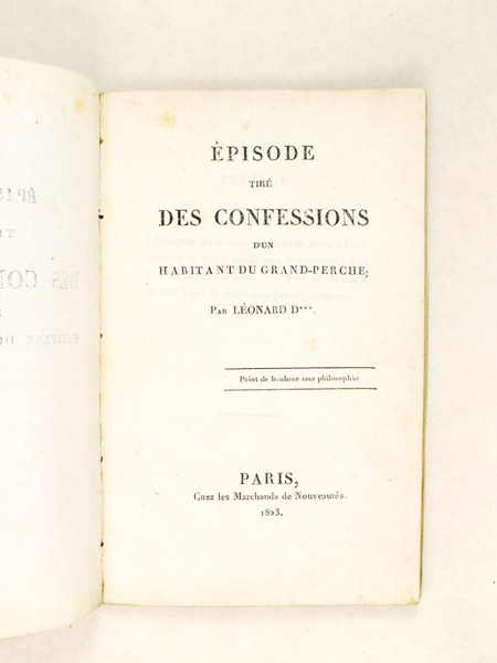 Episode tiré des Confessions d'un habitant du Grand-Perche [ Edition …