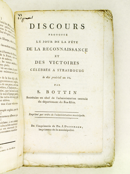 [ Recueil de 14 Discours originaux de Sébastien Bottin sur …