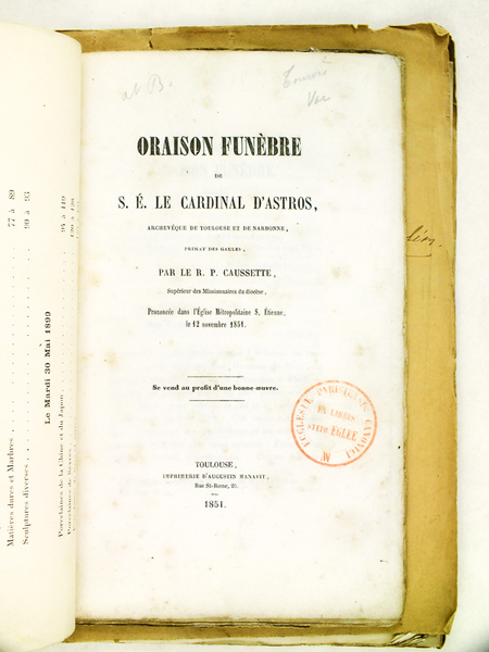 Oraison funèbre de S.E. le Cardinal d'Astros, Archevêque de Toulouse …