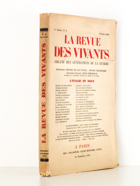 La revue des Vivants , Organe des générations de la …