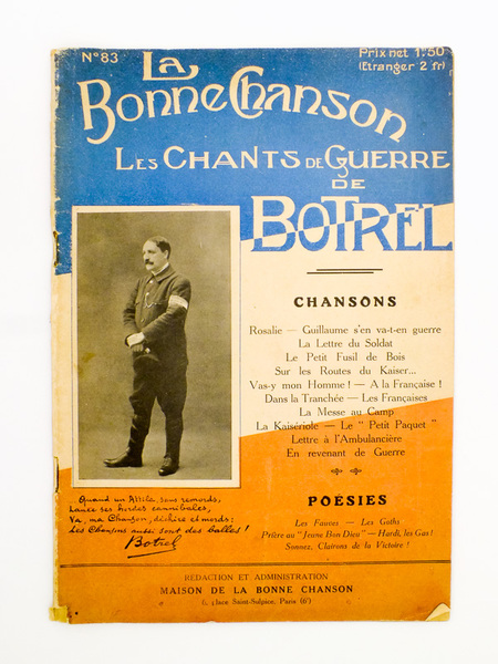 Les chants de guerre de Botrel ( La Bonne Chanson …