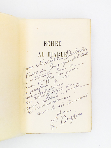Echec au diable [ exemplaire dédicacé par l'auteur ]