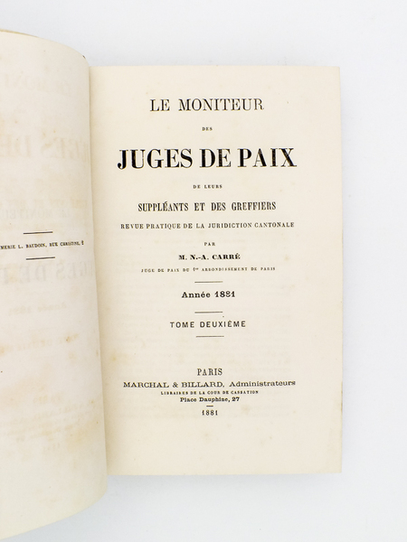 Le Moniteur des Juges de Paix, de leurs Suppléants et …