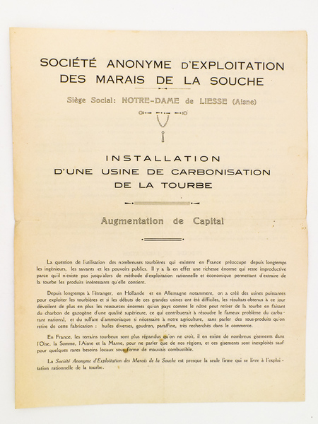 Installation d'une usine de carbonisation de la tourbe - Augmentation …