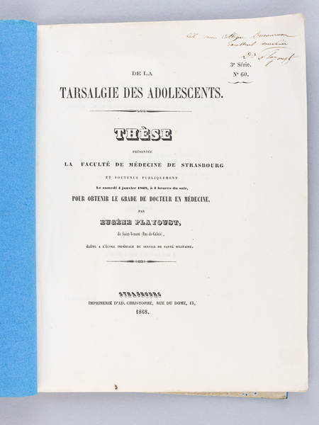 De la Trasalgie des Adolescents [ Edition originale - Livre …