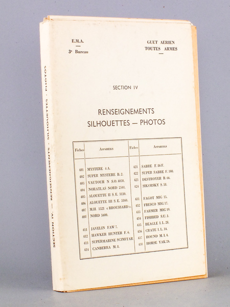 Guet aérien toutes armes, Section IV Renseignements, Silhouettes, Photos (fiches …
