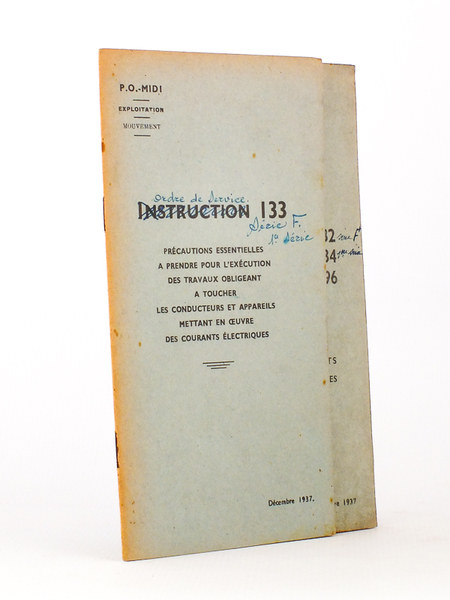 (Lot de 2 instructions de décembre 1937) Instruction 1333 : …