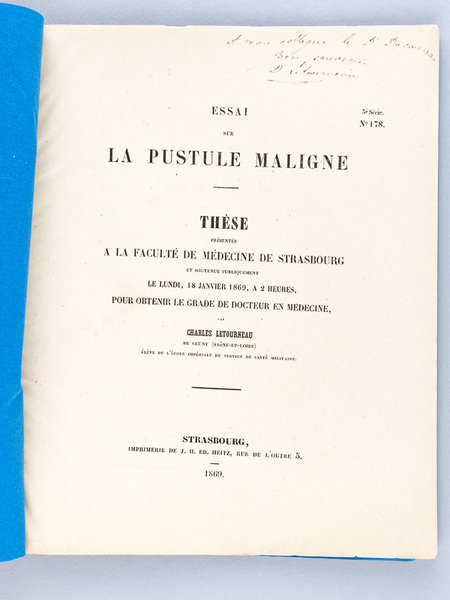 Essai sur la Pustule maligne. Thèse présentée à la Faculté …