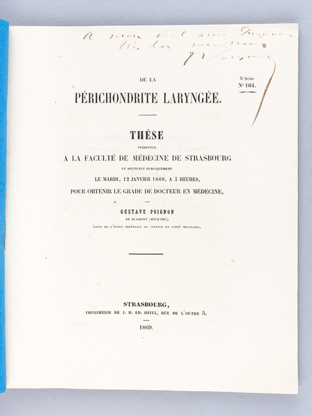 De la Périchondrite laryngée. Thèse présentée à la Faculté de …