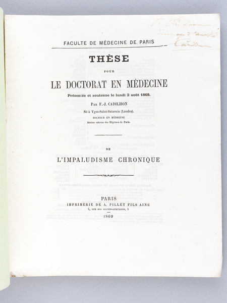 De l'Impaludisme chronique. Thèse pour le Doctorat en médecine présentée …