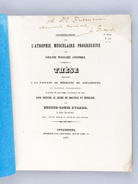 Considérations sur l'atrophie musculaire progressive ou Paralysie musculaire atrophique. Thèse …