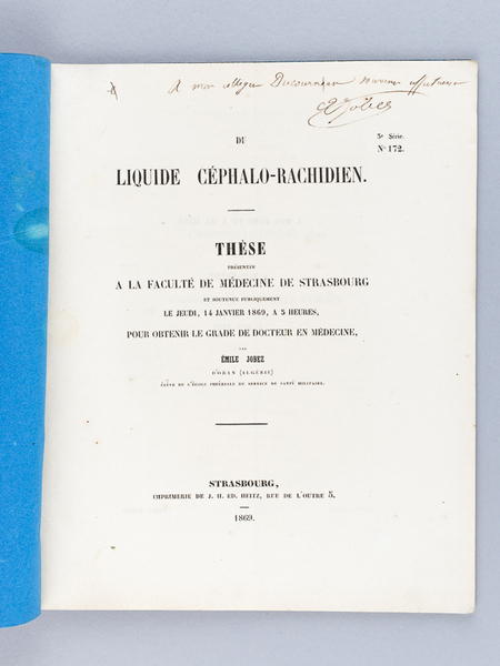 Du liquide céphalo-rachiden. Thèse présentée à la Faculté de Médecine …