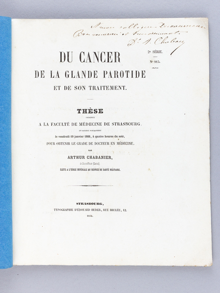 Du Cancer de la Glande parotide et de son traitement. …