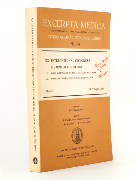 XX International Congress of Ophtalmology, Munich 14-19 August 1966 ( …
