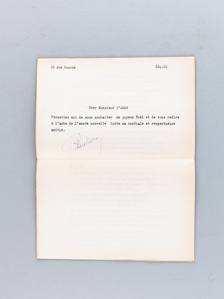 [ Deux tapuscrits de Paul Bellat : ] Noël [ …