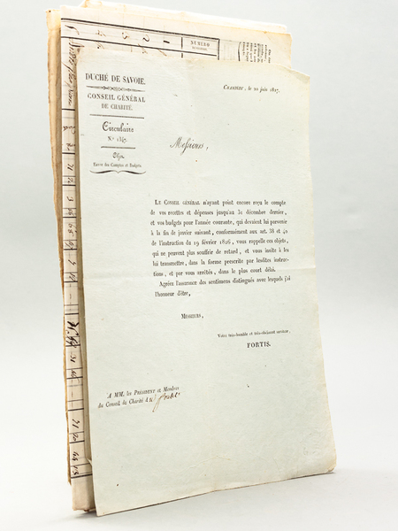 Archives relatives au Conseil Général de Charité la Commune du …